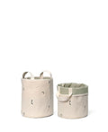 2 - pack Embroidered Storage Baskets, small, Leaves - Le Petit Marché Home Furniture