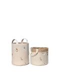 2 - pack Embroidered Storage Baskets, small, Songbird - Le Petit Marché Home Furniture