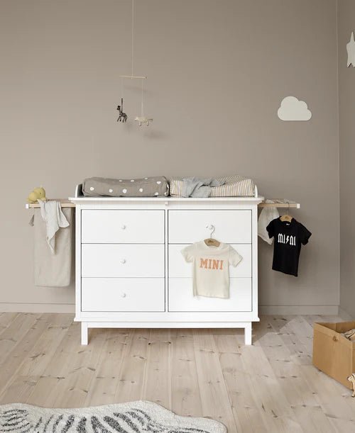 2 pull - outs and laundry bag for seaside dresser & nursery dresser with 6 drawers - Le Petit Marché Home Furniture