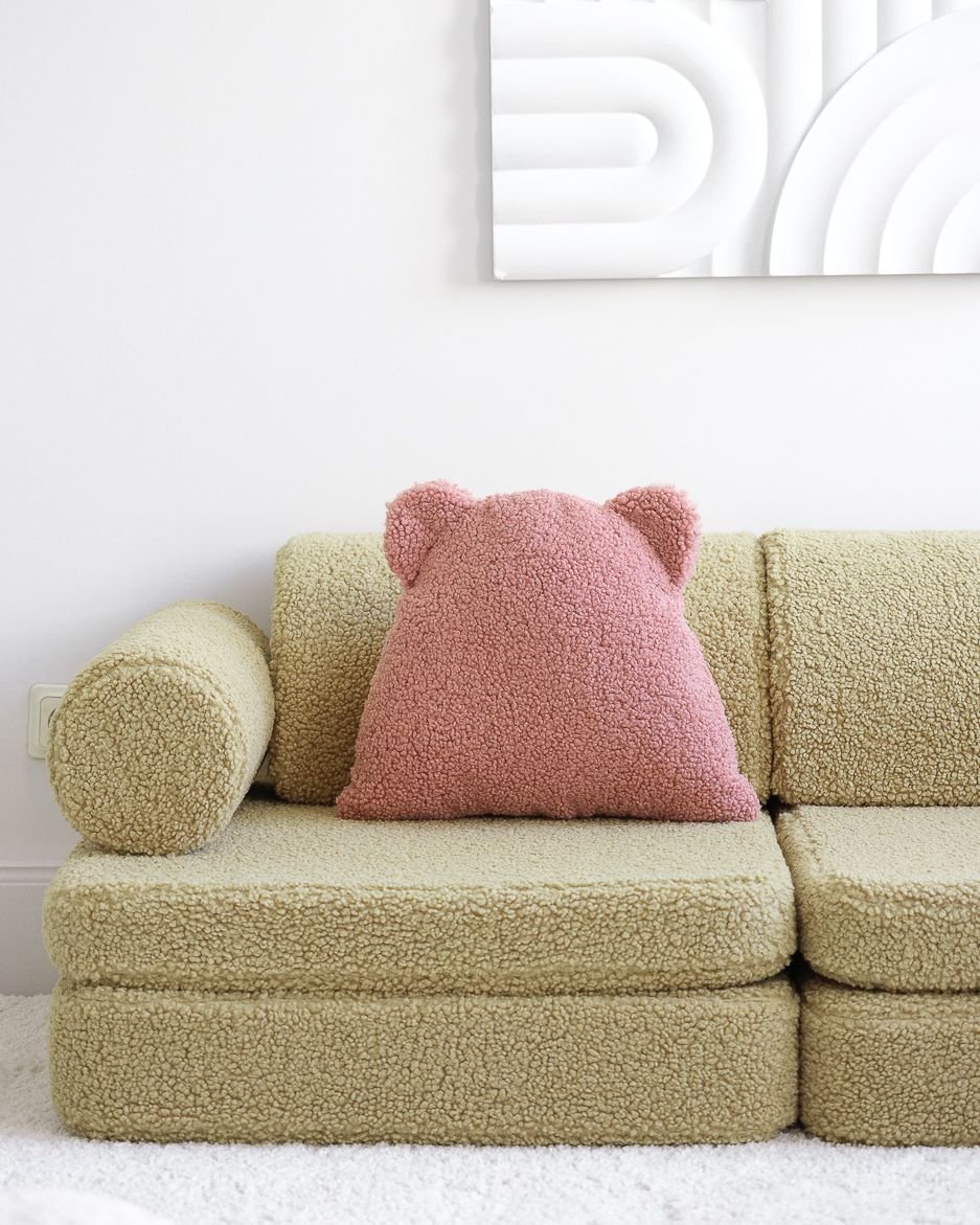 Bear Cushion, Guava (Pre - Order) - Le Petit Marché Home Furniture