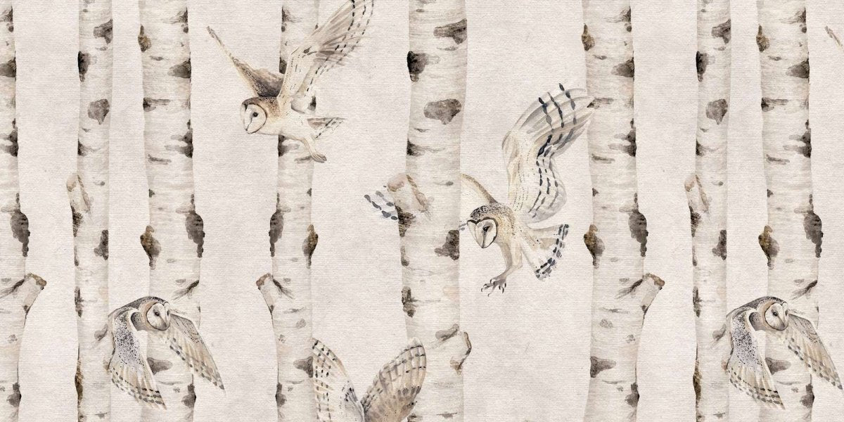 Birch and Owls - White - Le Petit Marché Home Furniture