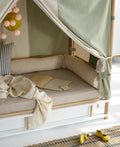 Camp Bed Canopy Circus, Green/Undyed - Le Petit Marché Home Furniture