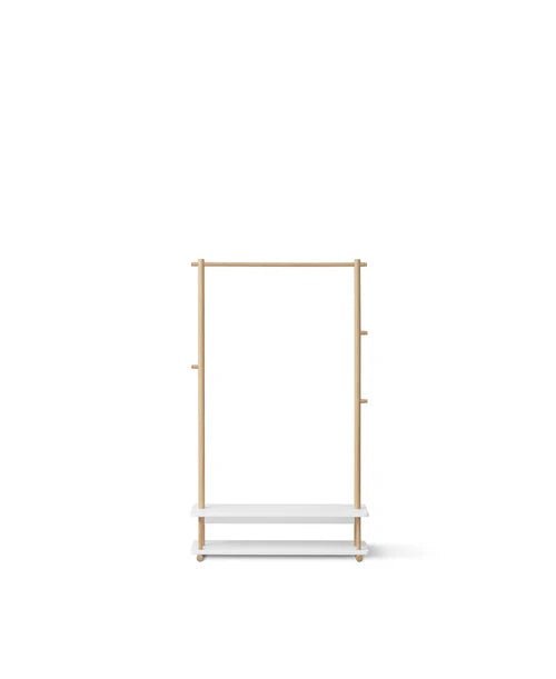 Camp clothes rail, white/oak - Le Petit Marché Home Furniture