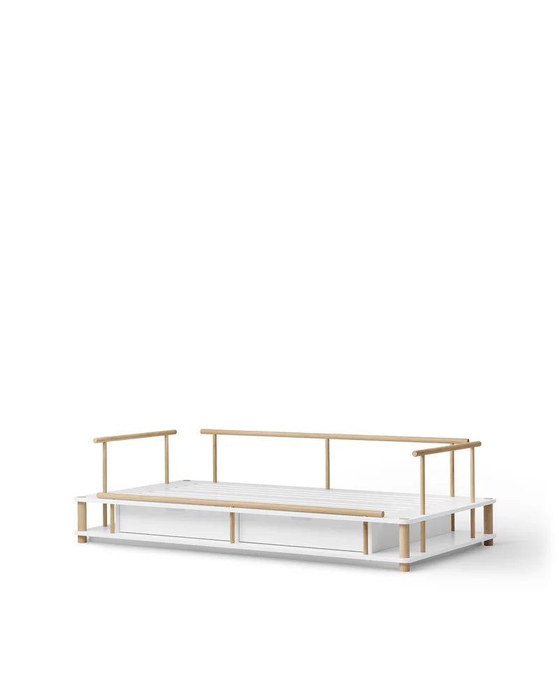 Camp Day Bed, White/Oak - Le Petit Marché Home Furniture