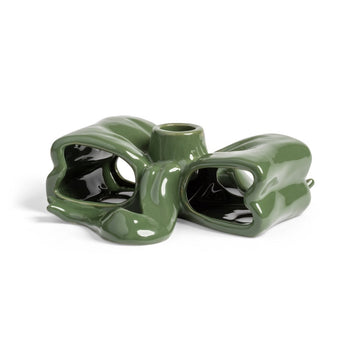 Candle Holder Ribbon, Green - Le Petit Marché Home Furniture