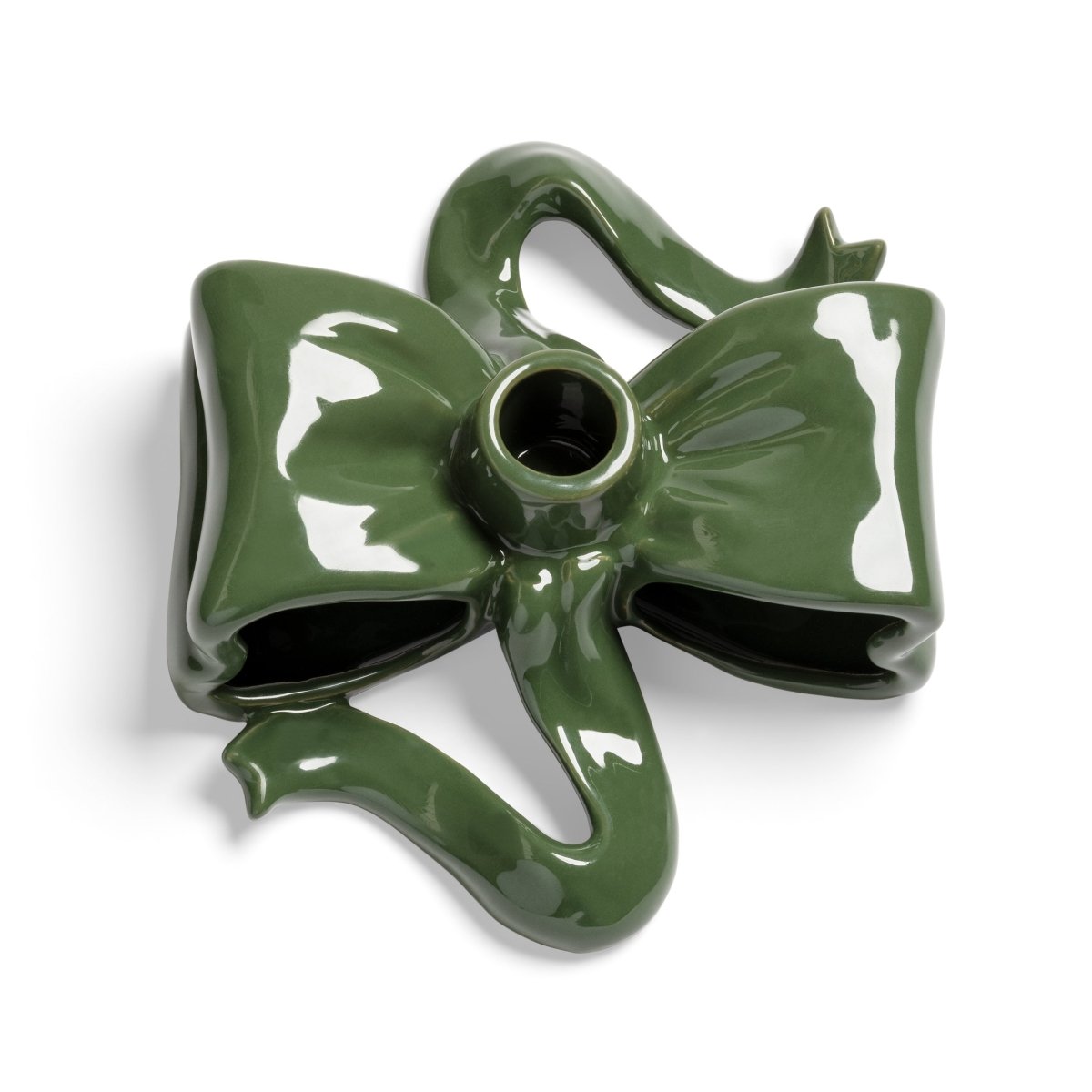 Candle Holder Ribbon, Green - Le Petit Marché Home Furniture