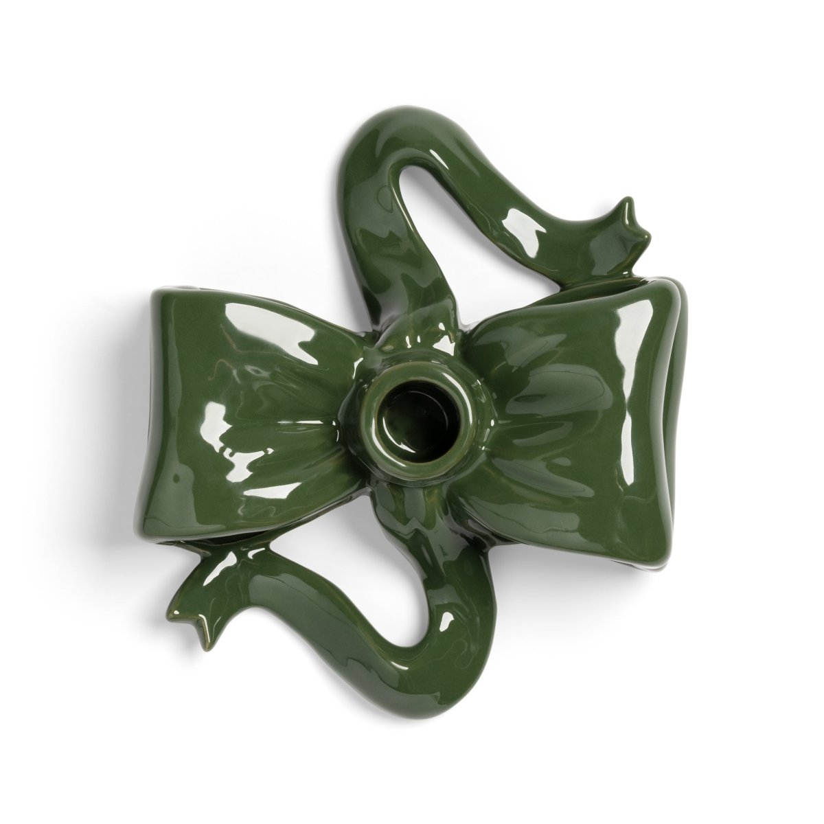 Candle Holder Ribbon, Green - Le Petit Marché Home Furniture