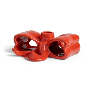 Candle Holder Ribbon, Red - Le Petit Marché Home Furniture