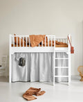 Curtain for Seaside Classic bunk bed, low loft bed and junior low loft bed, grey - Le Petit Marché Home Furniture