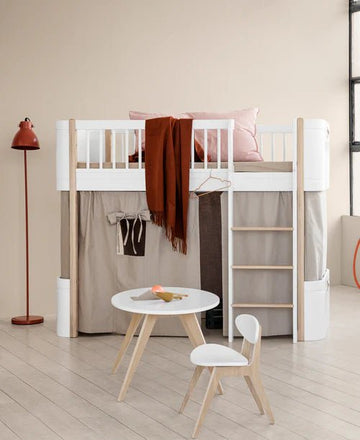 Curtain for wood mini+ low loft bed, nature - Le Petit Marché Home Furniture