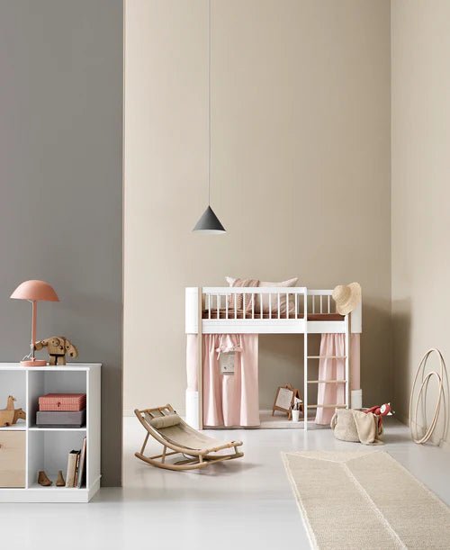 Curtain for wood mini+ low loft bed, rose - Le Petit Marché Home Furniture