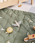 Embroidered Play Mattress, Sailboats - Le Petit Marché Home Furniture