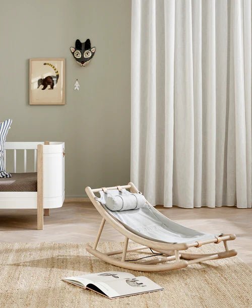 Extra toddler seat for Wood baby & toddler rocker, grey - Le Petit Marché Home Furniture