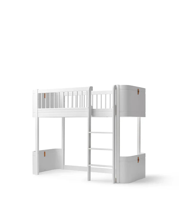 Mini+ cot bed incl. junior kit to low loft bed, white - Le Petit Marché Home Furniture