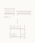 Mini+ cot bed & Mini+ junior bed to low bunk bed, white - Le Petit Marché Home Furniture