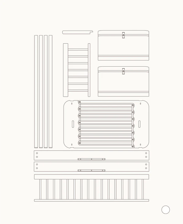 Mini+ low loft bed to low bunk bed, white - Le Petit Marché Home Furniture