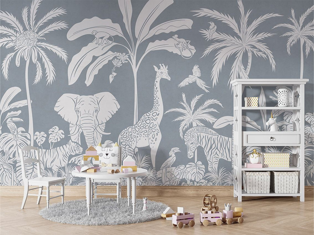 Monochrome Jungle - Blue - Le Petit Marché Home Furniture