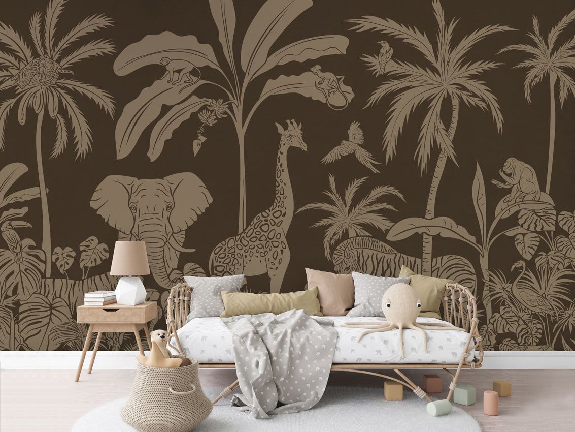 Monochrome Jungle - Brown Vintage - Le Petit Marché Home Furniture