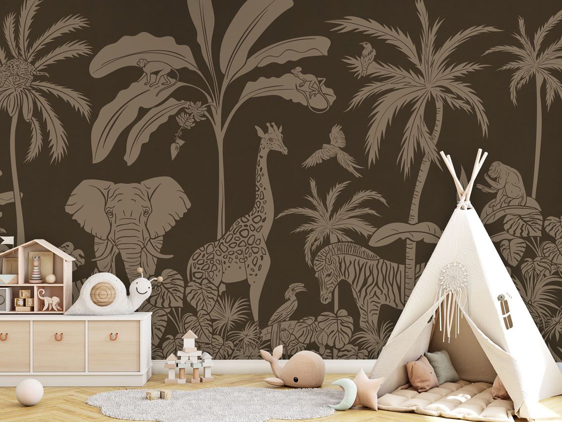 Monochrome Jungle - Brown Vintage - Le Petit Marché Home Furniture