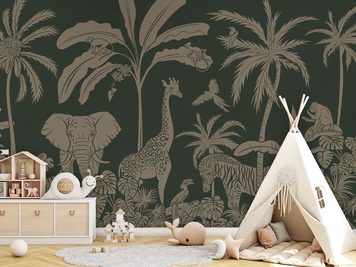 Monochrome Jungle - Green Vintage - Le Petit Marché Home Furniture