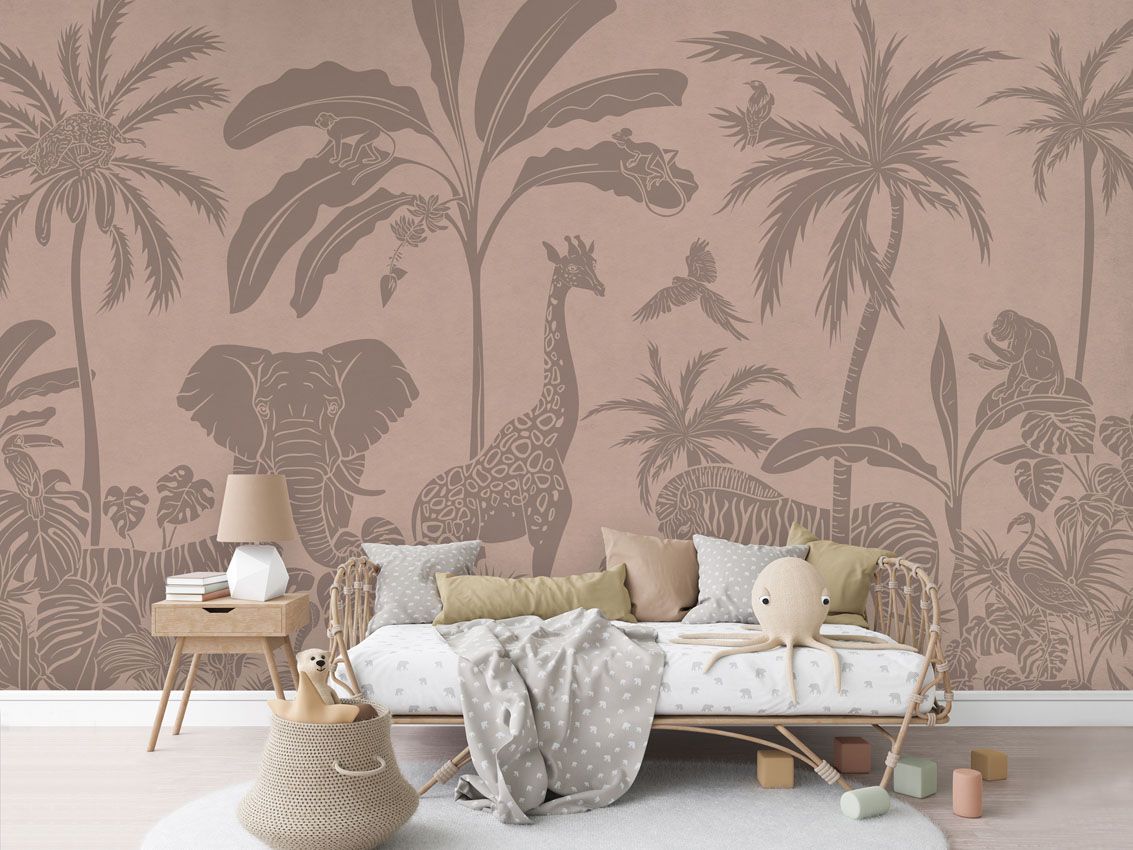 Monochrome Jungle - Pink Vintage - Le Petit Marché Home Furniture