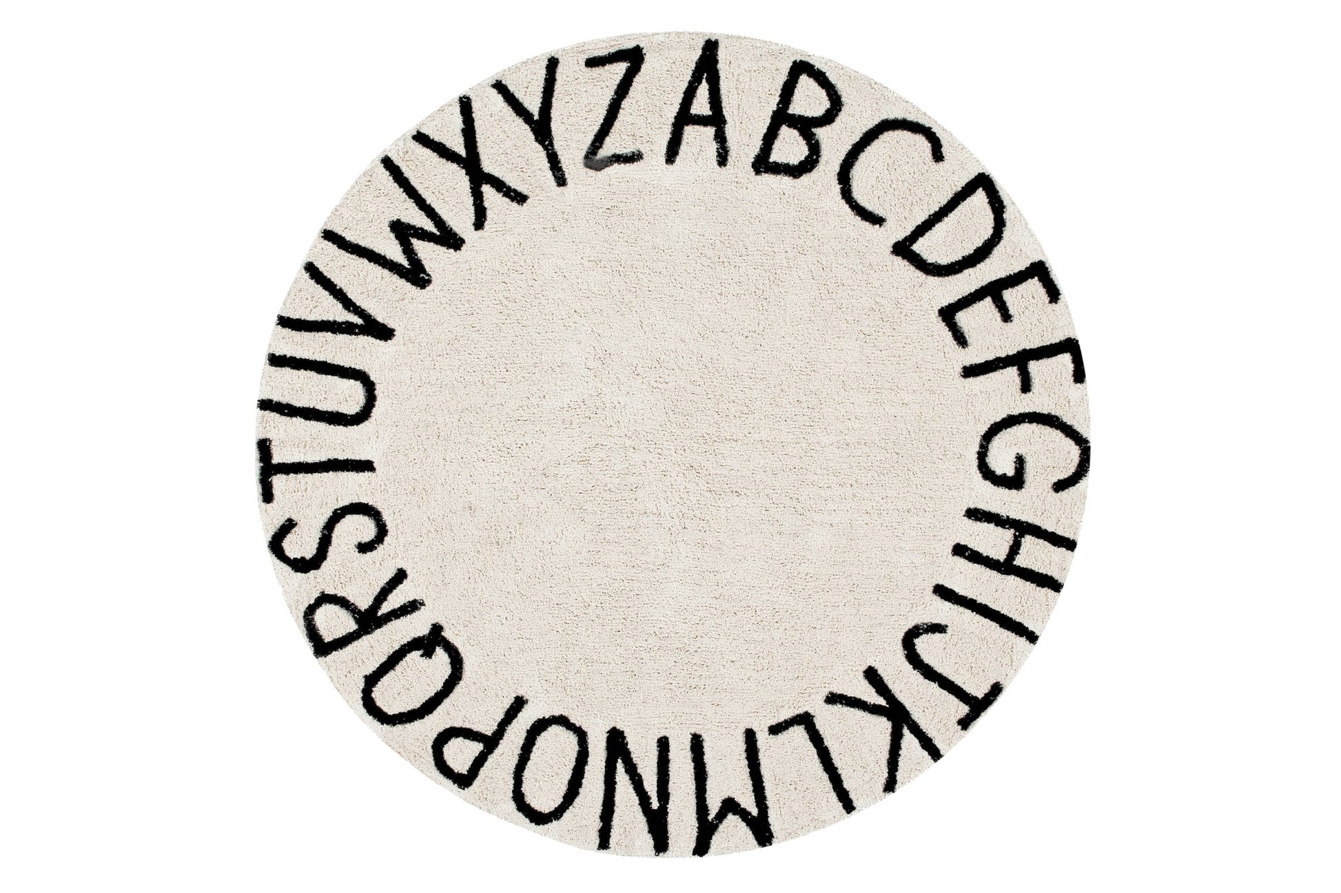 Round ABC Natural, Washable Rug - Le Petit Marché Home Furniture