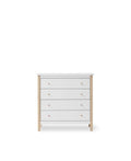 Wood dresser 4 drawers, white/oak - Le Petit Marché Home Furniture