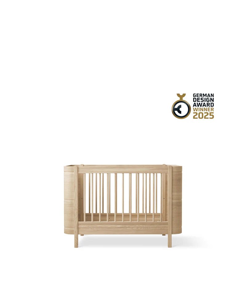 Wood Mini+ Cot Bed incl. Junior Kit, Oak - Le Petit Marché Home Furniture