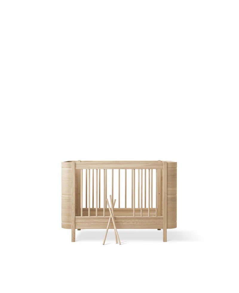 Wood Mini+ Cot Bed, Oak - Le Petit Marché Home Furniture