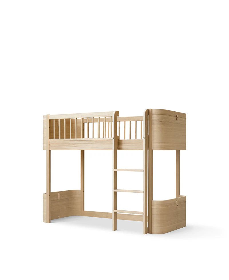 Wood Mini+ Low Loft Bed, Oak - Le Petit Marché Home Furniture