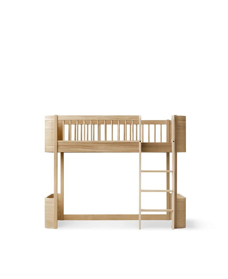 Wood Mini+ Low Loft Bed, Oak - Le Petit Marché Home Furniture