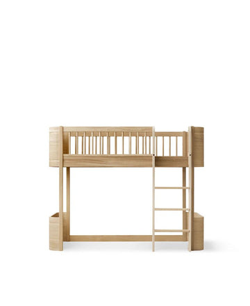 Wood Mini+ Low Loft Bed, Oak - Le Petit Marché Home Furniture