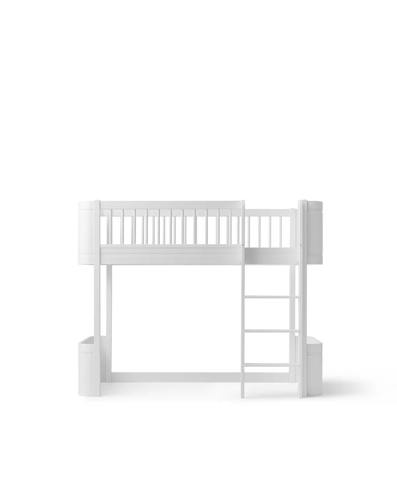 Wood Mini+ Low Loft Bed, White - Le Petit Marché Home Furniture