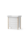 Wood nursery dresser 4 drawers, white/oak - Le Petit Marché Home Furniture