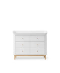 Wood nursery dresser 6 drawers, white/oak - Le Petit Marché Home Furniture