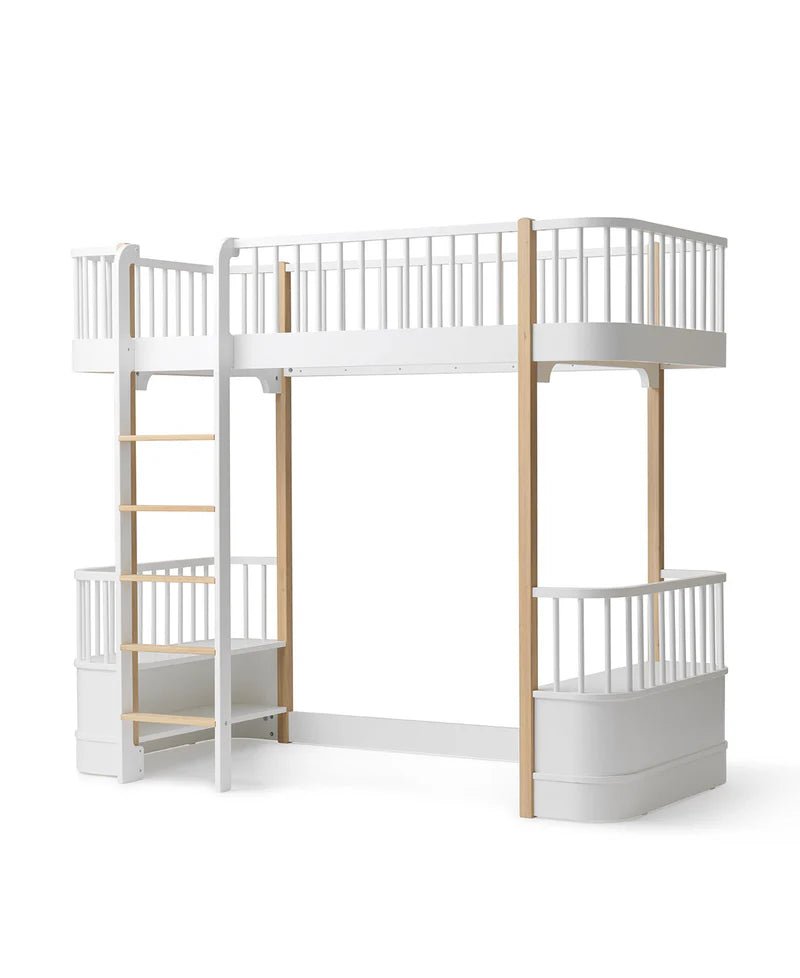 Wood Original Loft Bed, White/Oak - Le Petit Marché Home Furniture