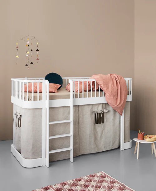 Wood Original low loft bed, white - Le Petit Marché Home Furniture