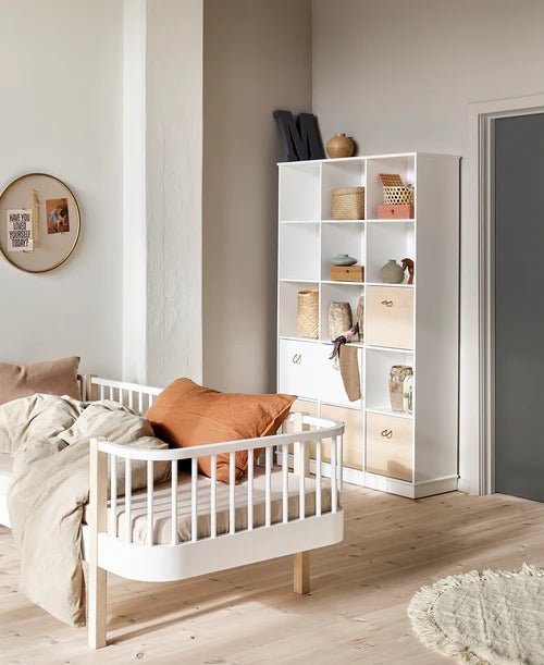 Wood shelving unit 3x5 w. base - Le Petit Marché Home Furniture