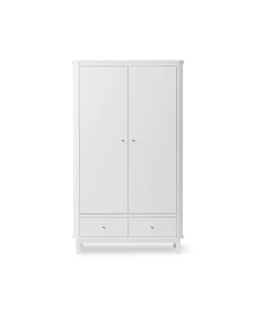 Wood wardrobe 2 door, white - Le Petit Marché Home Furniture