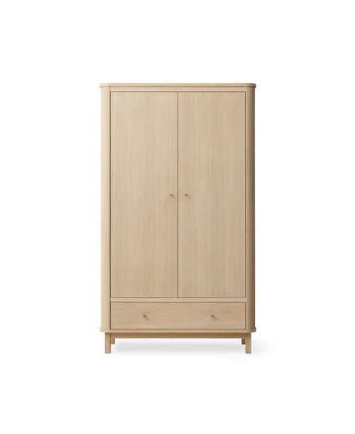 Wood wardrobe 2 doors, oak - Le Petit Marché Home Furniture