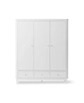 Wood wardrobe 3 doors, white - Le Petit Marché Home Furniture