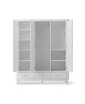 Wood wardrobe 3 doors, white - Le Petit Marché Home Furniture