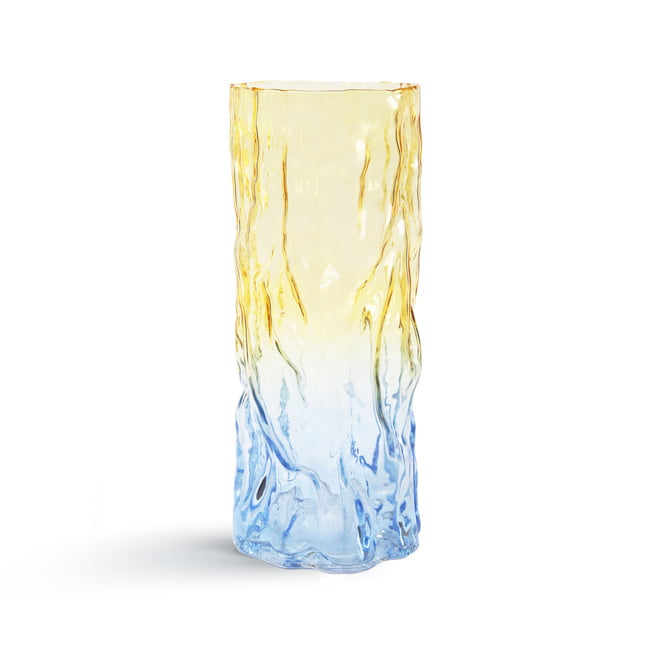 vase trunk bicolour yellow blue