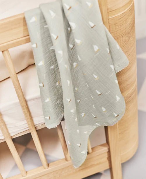 3 - pack Muslin Cloth, Sailboats - Le Petit Marché Home Furniture