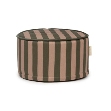 Majestic Round Stool - Green Taupe Stripes