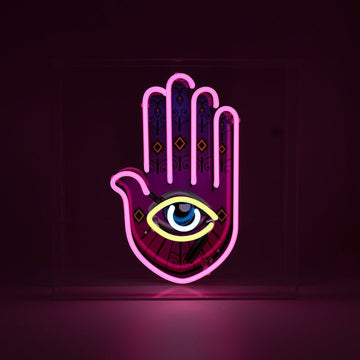 'All Seeing Eye' Large Glass Neon Sign - Le Petit Marché Home Furniture