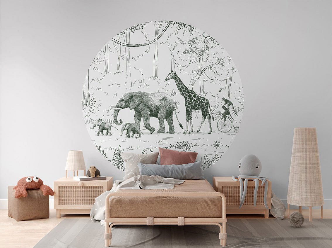 Animal Parade - Green - Circle - Le Petit Marché Home Furniture