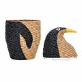 Basket w/ Lid Penguin Tazia, Black, Bankuan Grass - Le Petit Marché Home Furniture