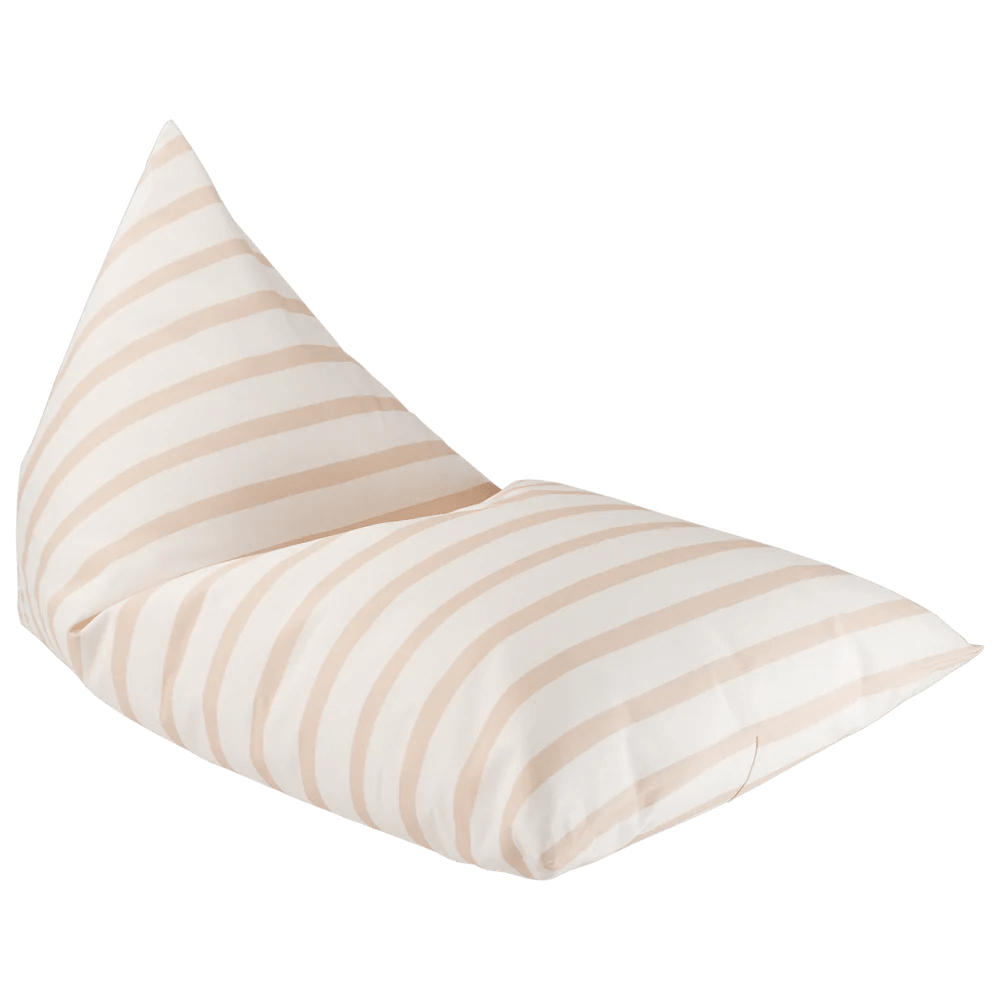 Big Bean Bag Lounger, Beige Stripes - Le Petit Marché Home Furniture