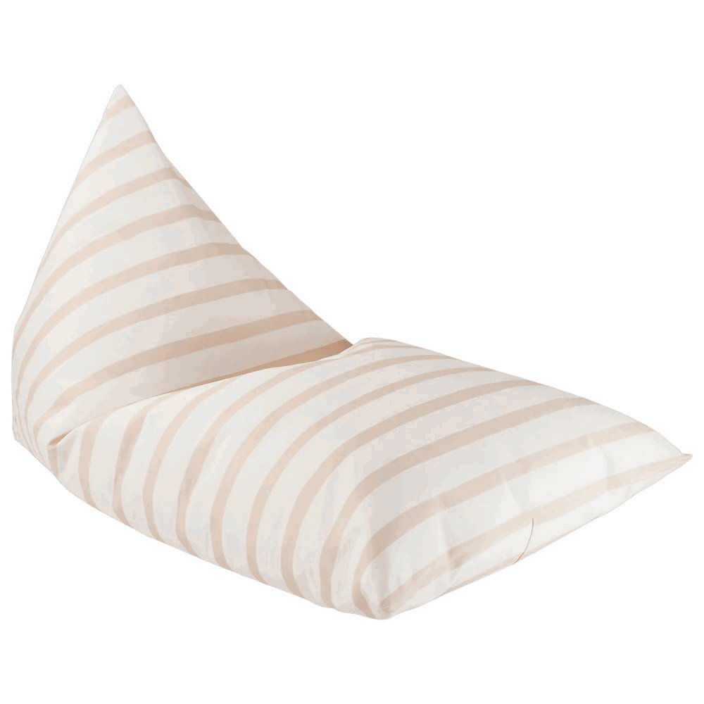 Big Bean Bag Lounger, Beige Stripes - Le Petit Marché Home Furniture